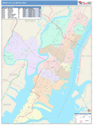 Jersey City Metro Area Digital Map Color Cast Style